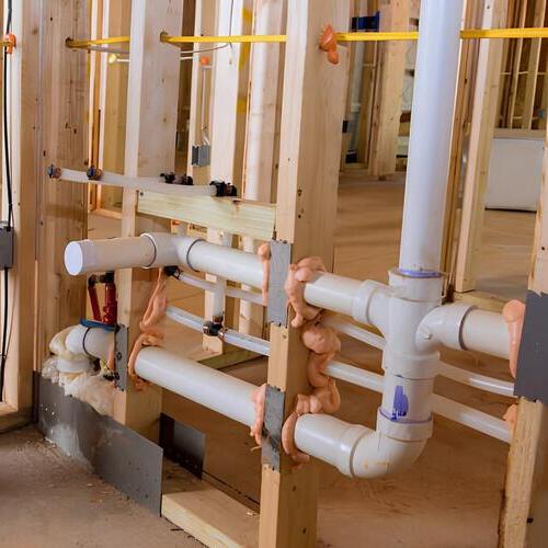 new plumbing being installed